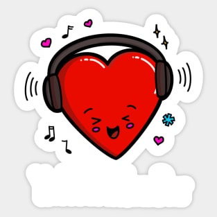 You Make My Heart Beat cute Kawaii dancing love heart Sticker